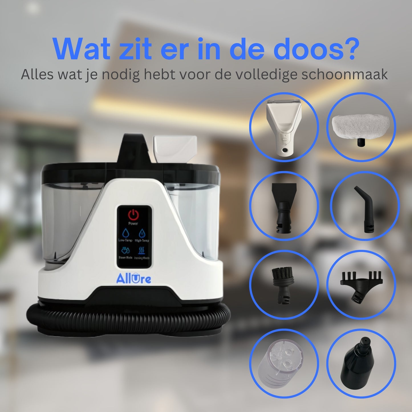 Vlekkenreiniger Pro - Verwarmbaar tot 100°C - Voor Bank, Matras, Vloer, Auto en Gordijnen